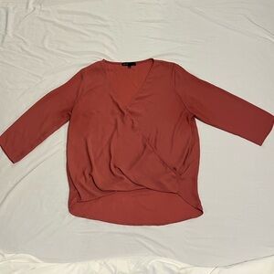 Gibson Terracotta Wrap Blouse